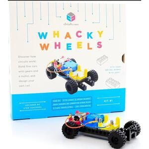 Circuit Cubes Wacky Wheels Kit #1 , Build 5 Cars With Gears & Motor Ages 8+